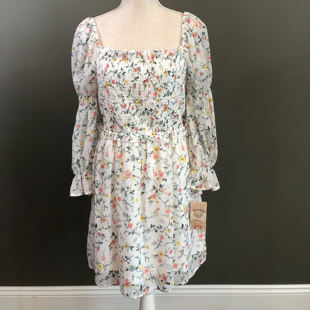 Charmed Hearts White Floral Dress Size XL